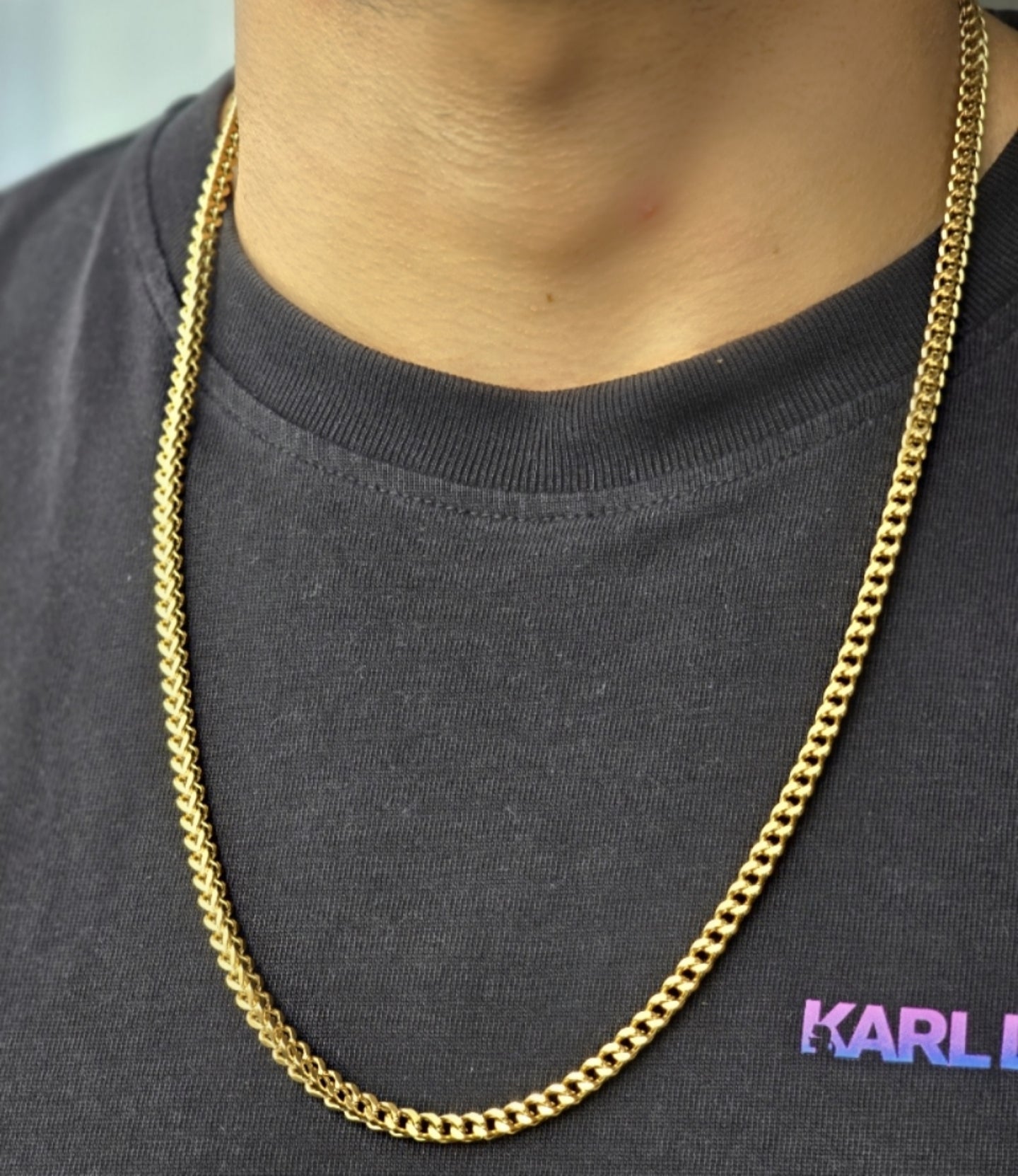 Cadena Franco para Hombre en Oro Laminado Premium – 65 cm