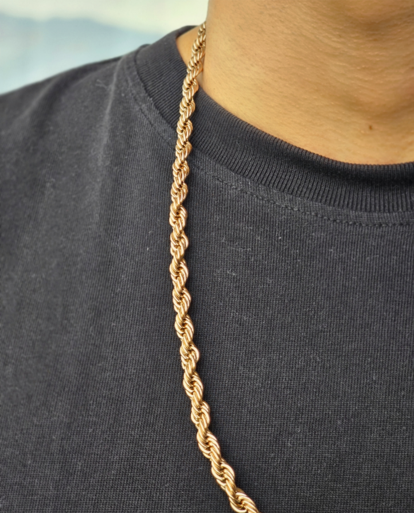Cadena Lazo para Hombre en Oro Laminado Premium Rosa – 65 cm