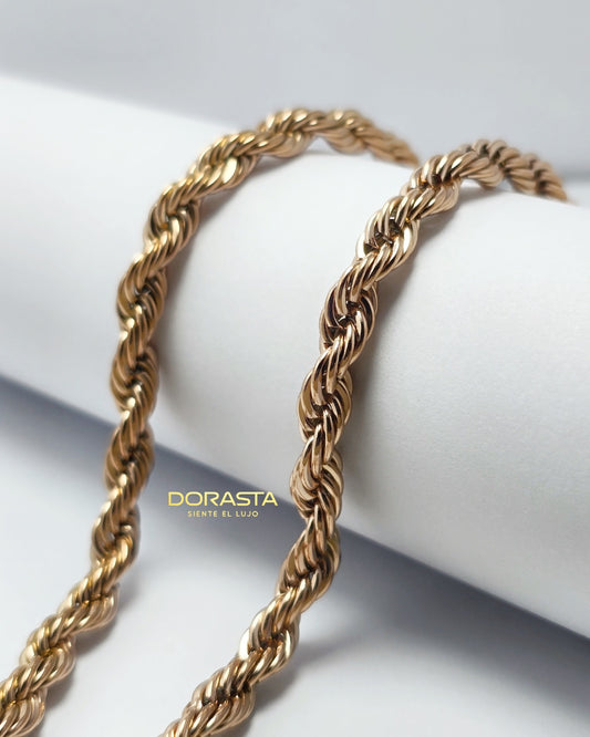 Cadena Lazo para Hombre en Oro Laminado Premium Rosa – 65 cm