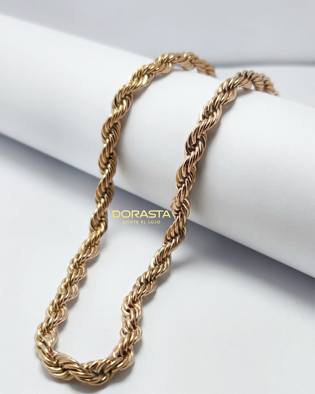 Cadena Lazo para Hombre en Oro Laminado Premium Rosa – 65 cm