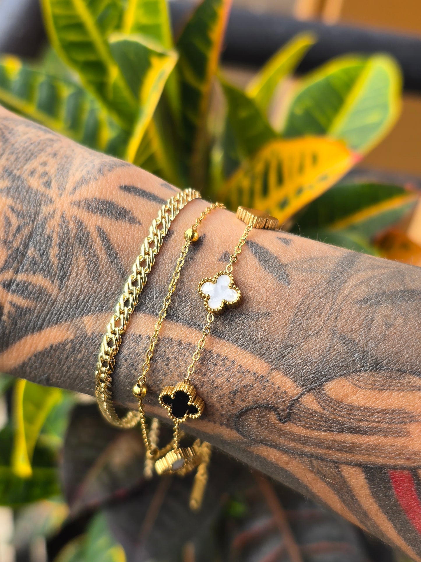Pulsera Trébol para Dama en Oro Laminado Premium