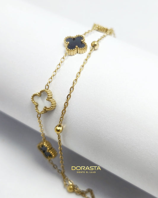 Pulsera Trébol para Dama en Oro Laminado Premium