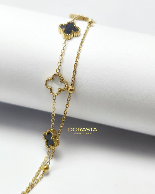 Pulsera Trébol para Dama en Oro Laminado Premium